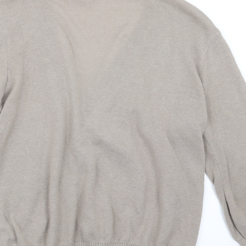 George Womens Beige Knit Cardigan Jumper Size 14