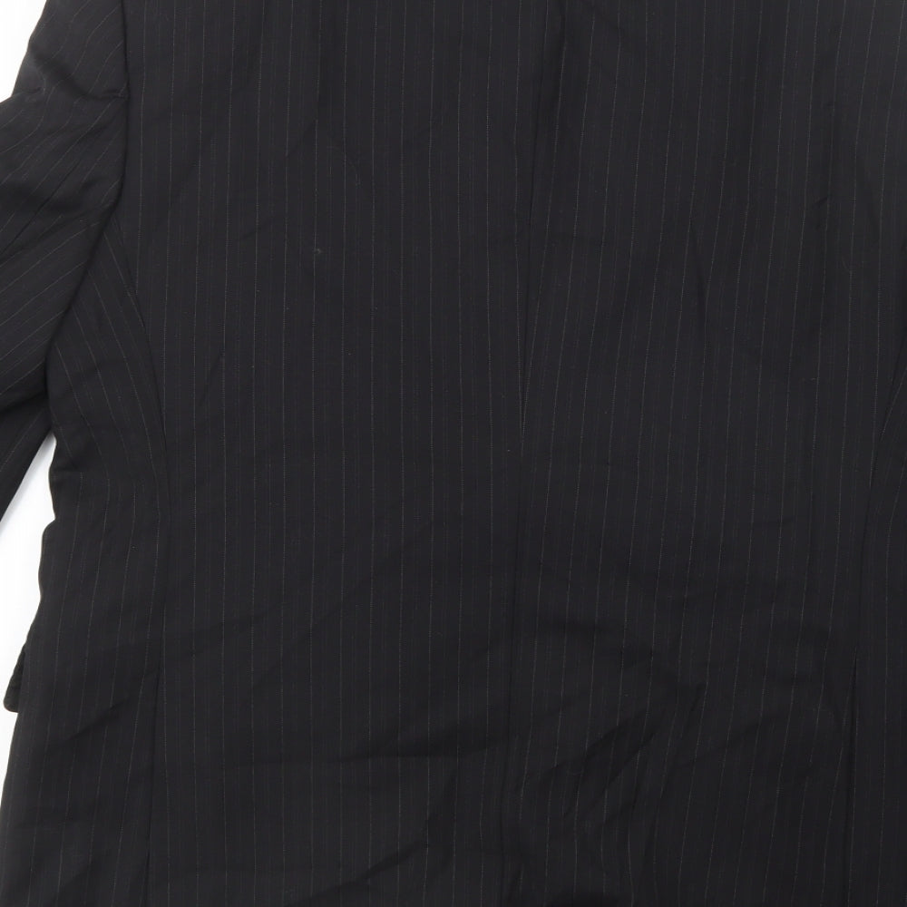Marks & Spencer Mens Black Striped Jacket Suit Jacket Size 40