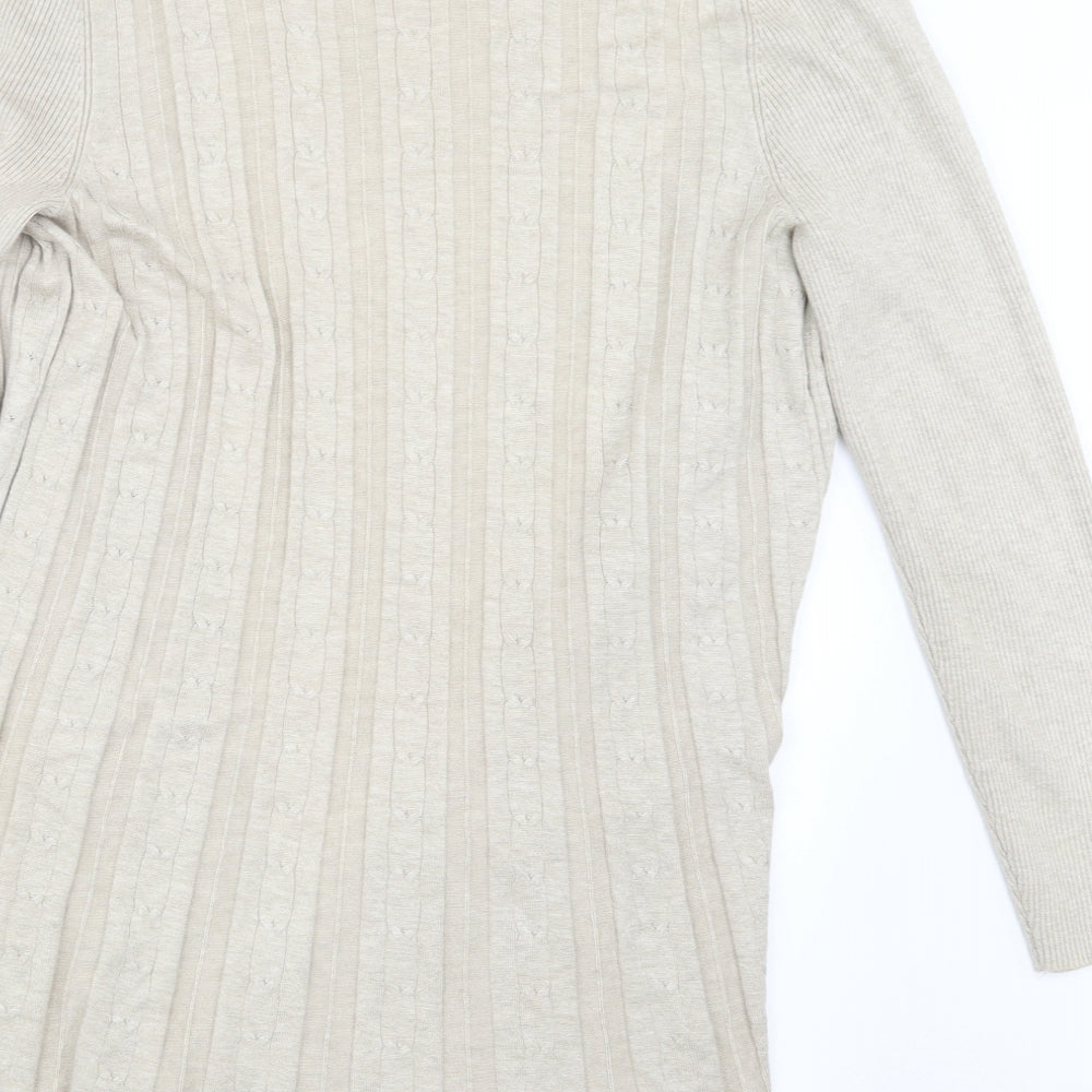 Bonmarché Womens Beige Knit Cardigan Jumper Size M
