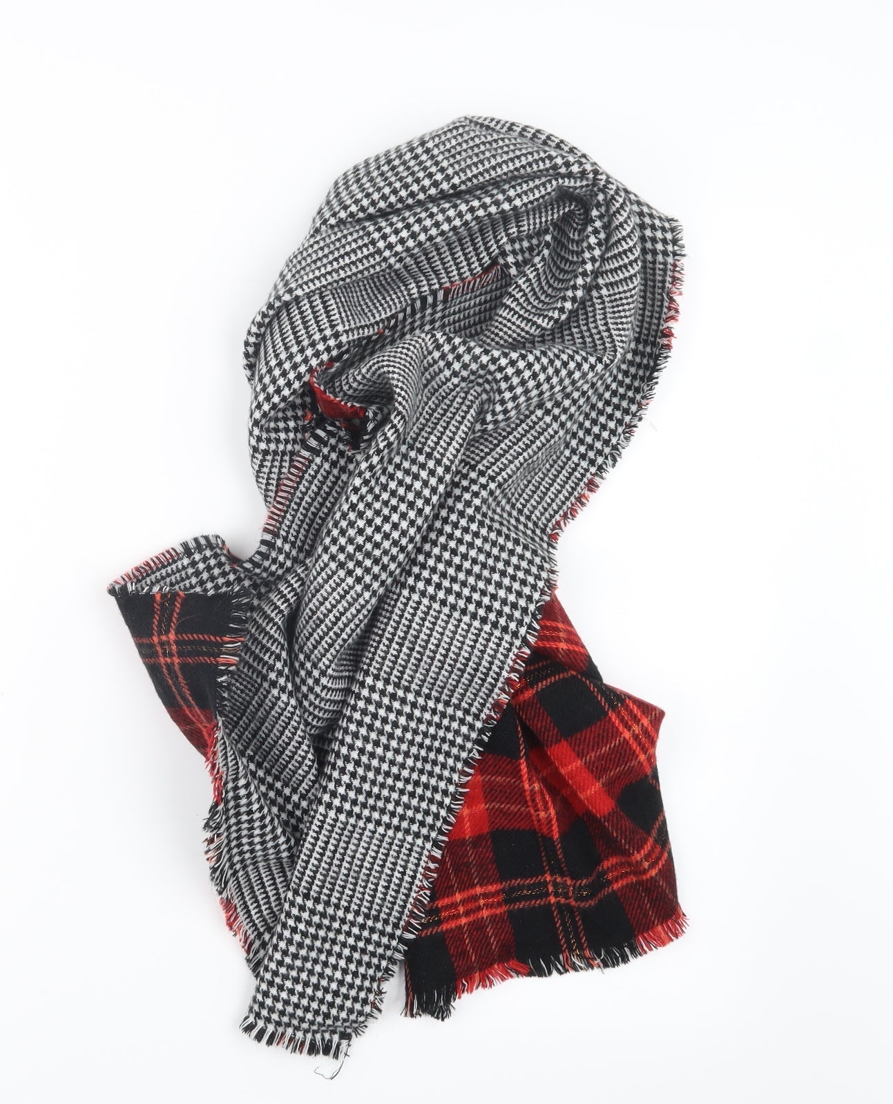 NEXT Womens Black Houndstooth Knit Scarf