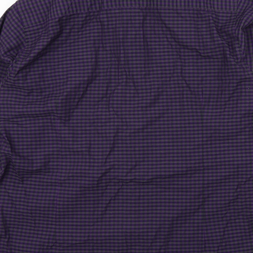 Cedarwood State Mens Purple Check Button-Up Size 17