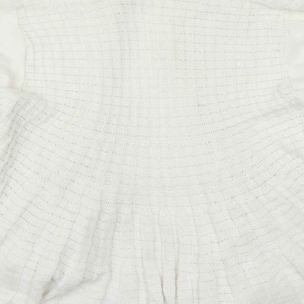 Preworn Womens White Cardigan Jumper Size M