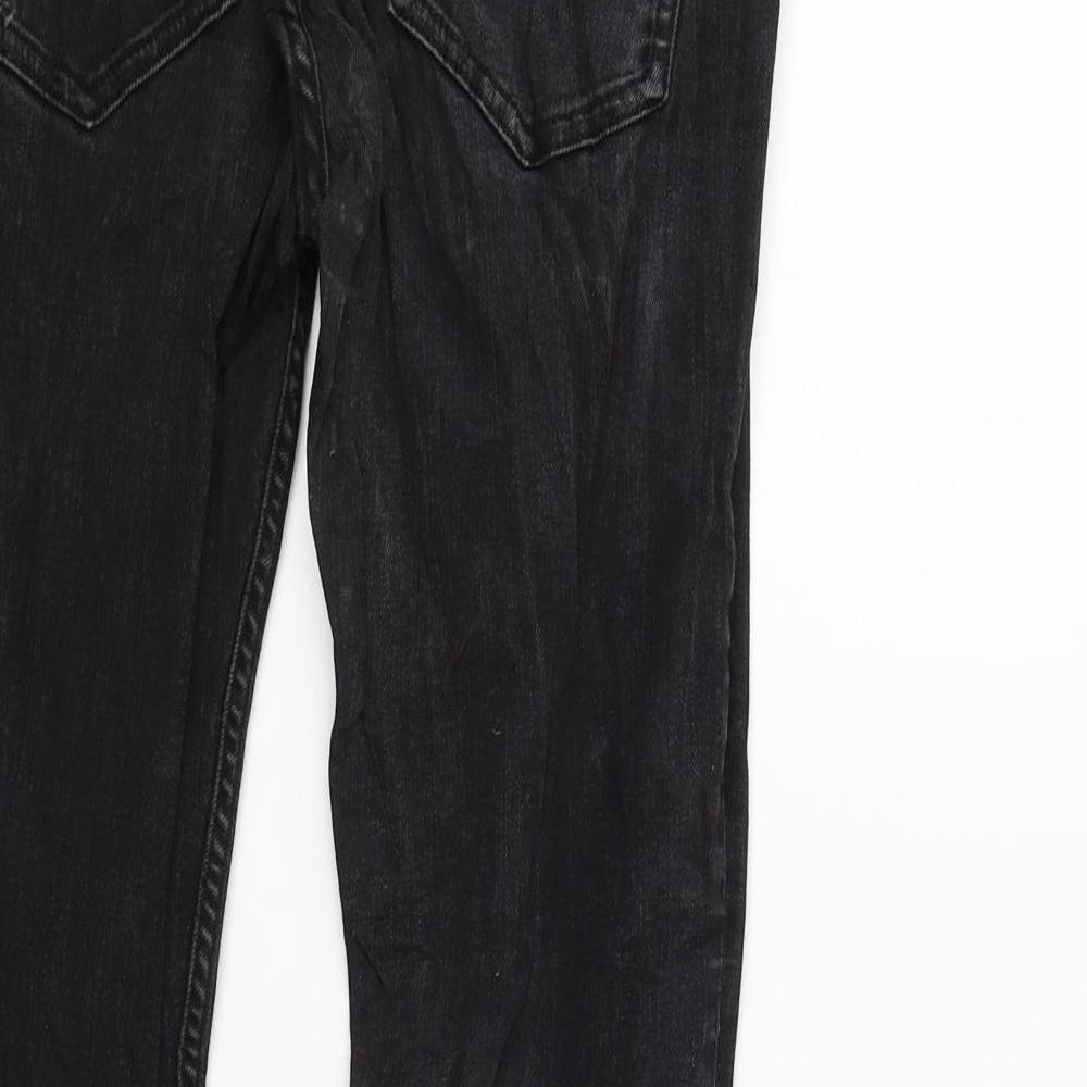 Divided Womens Black Houndstooth Straight Jeans Size 8 L27 in