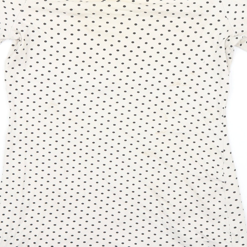 ESMARA Womens White Polka Dot Mini Size S