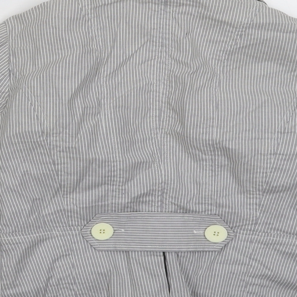 BCBGeneration Womens Grey Striped Jacket Blazer Size S