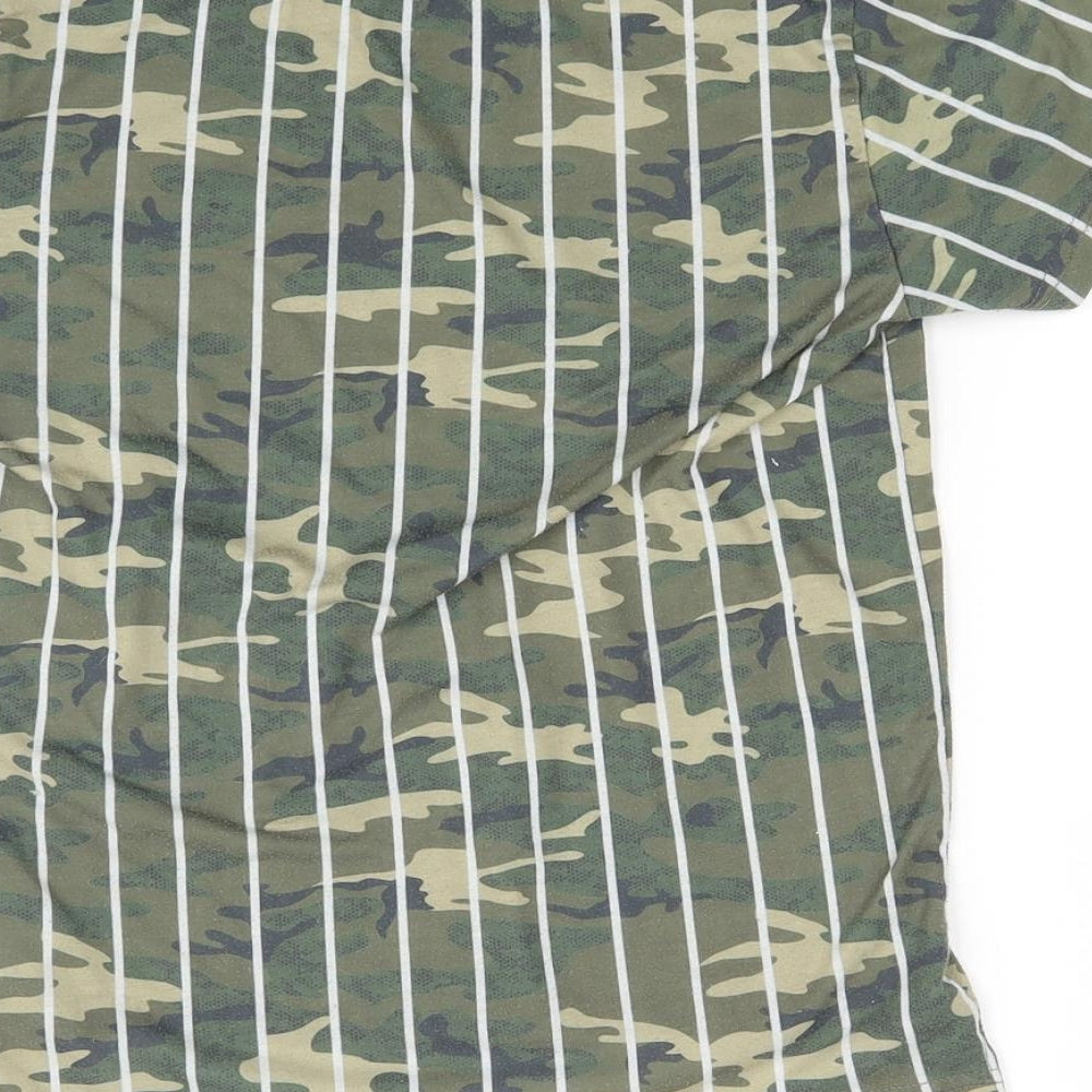 Primark Boys Green Striped Basic T-Shirt Size 9-10 Years