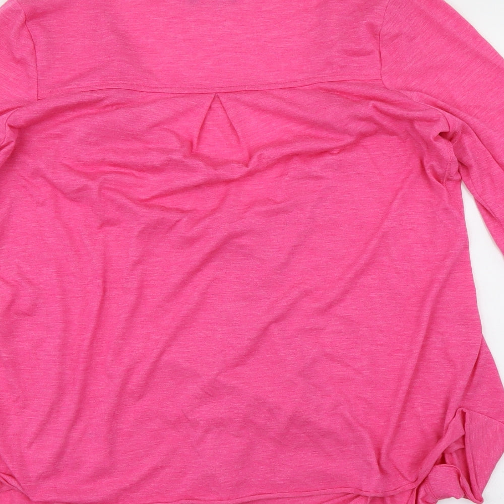 Marks & Spencer Womens Pink Wrap Jumper Size 14