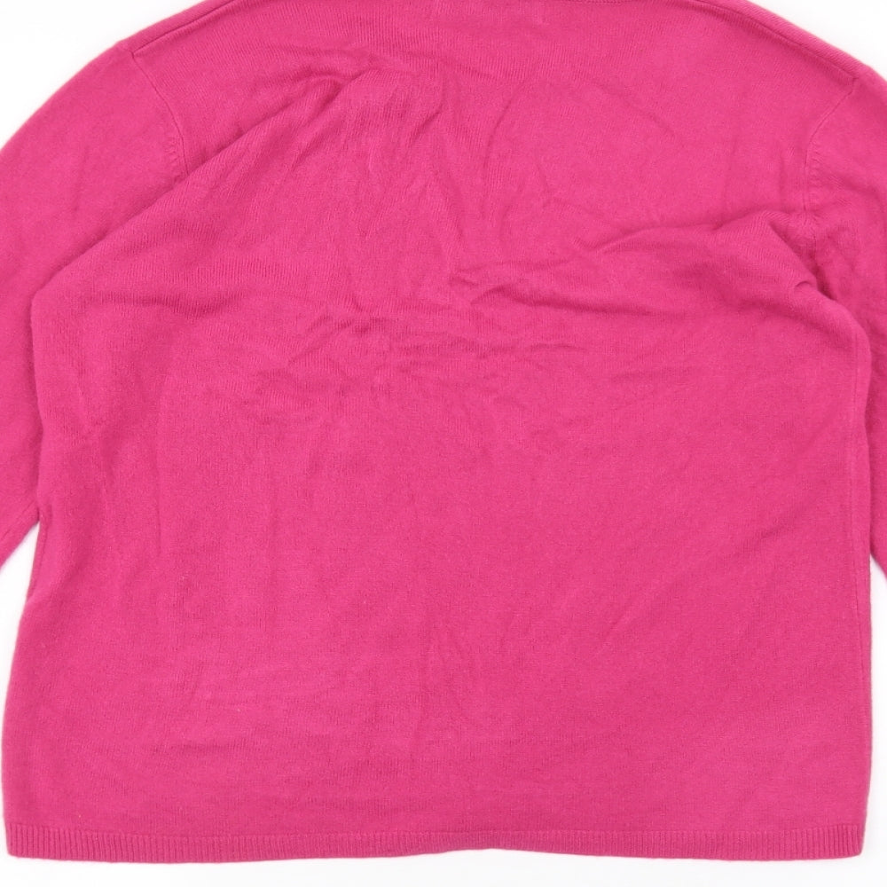 Cashmasoft Womens Pink Pullover Jumper Size S