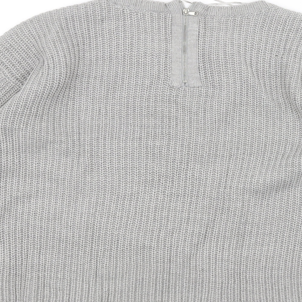 Dorothy Perkins Womens Grey Knit Pullover Jumper Size 14
