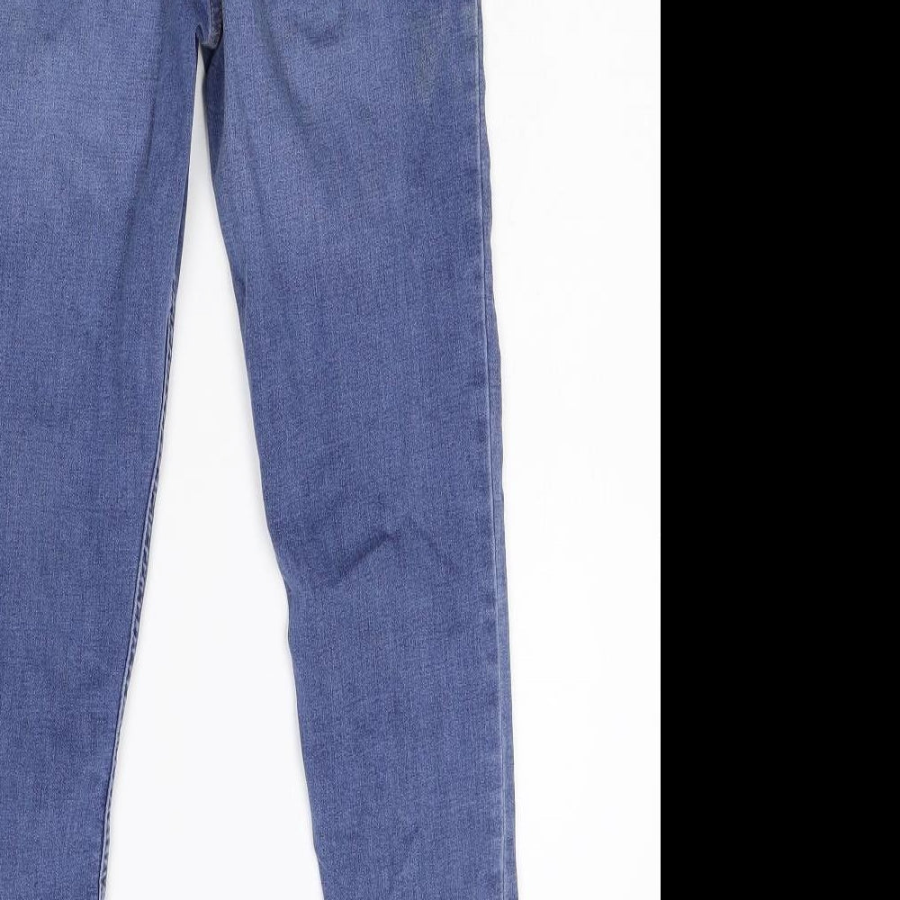 River Island Girls Blue Damask Skinny Jeans Size 11 Years