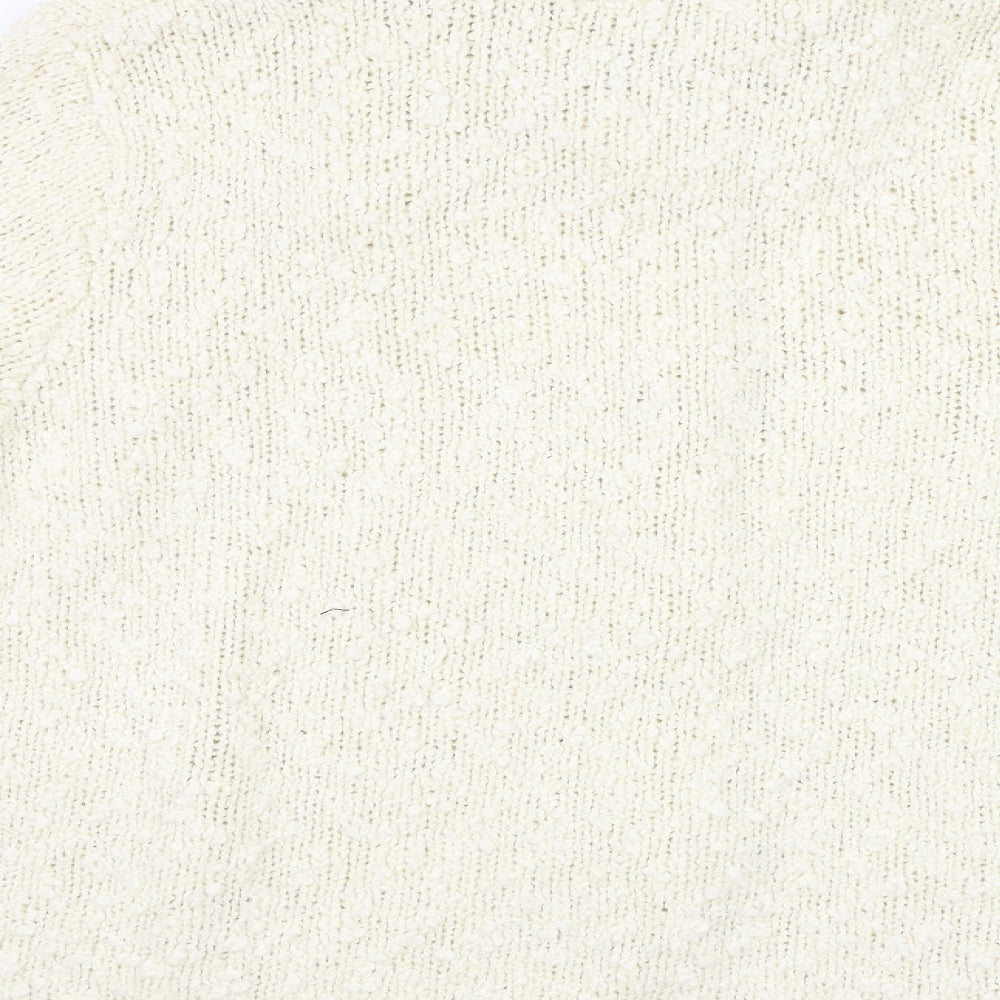 Classics Womens White Knit Pullover Jumper Size L