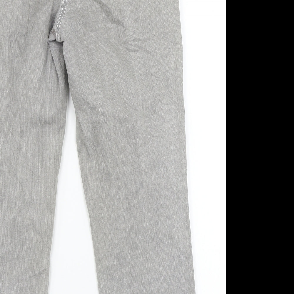 Preworn Womens Grey Denim Straight Jeans Size 12 L23 in