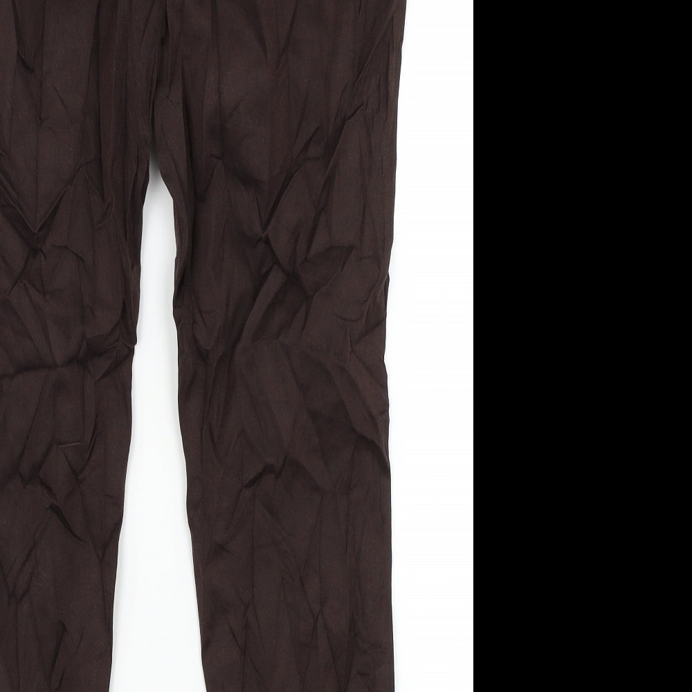 F&F Womens Brown Trousers Size 14 L25 in