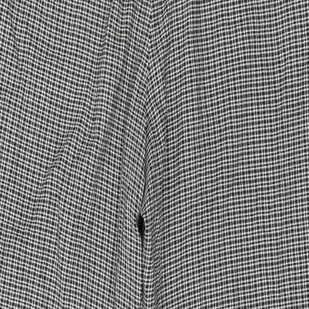 Roma Womens Black Check Trousers Size 36 in L28 in