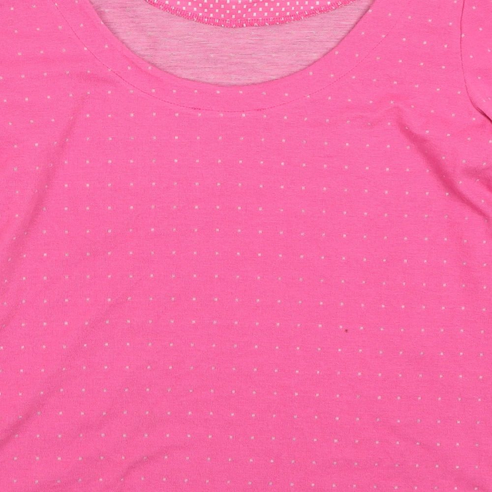 EDC Womens Pink Polka Dot Pullover Sweatshirt Size M