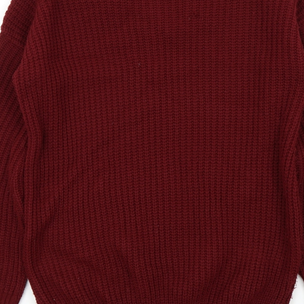 Bina Womens Red Pullover Jumper Size M