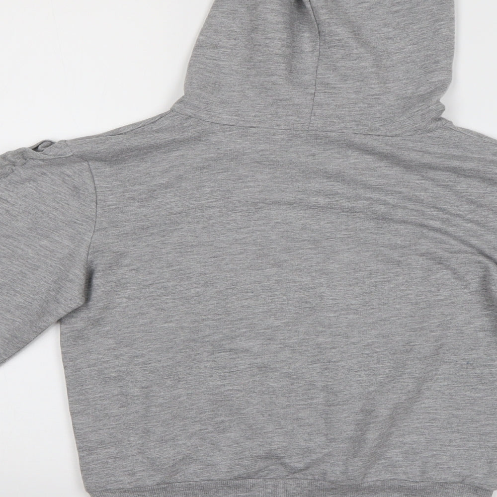 Select Womens Grey Pullover Hoodie Size S - Cropped