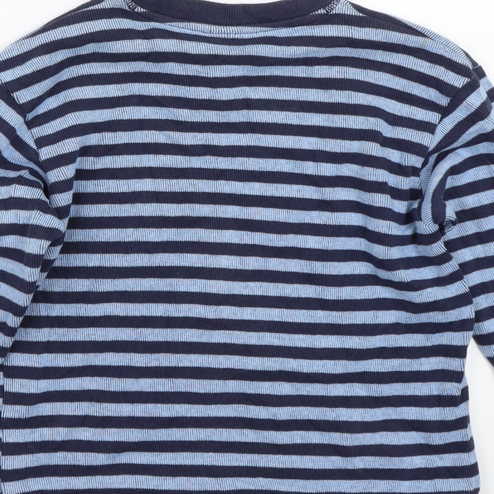 Next Boys Blue Striped Pullover Jumper Size 6 Years