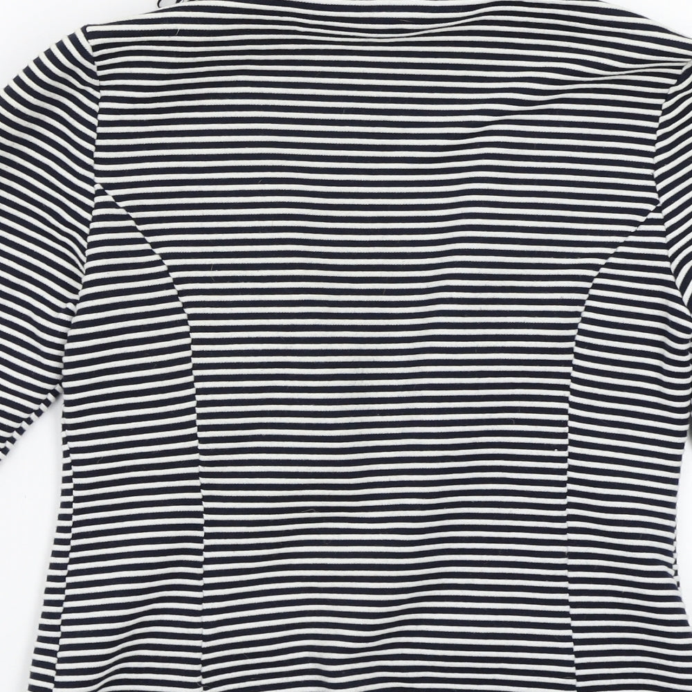 Papaya Womens White Striped Jacket Blazer Size 10