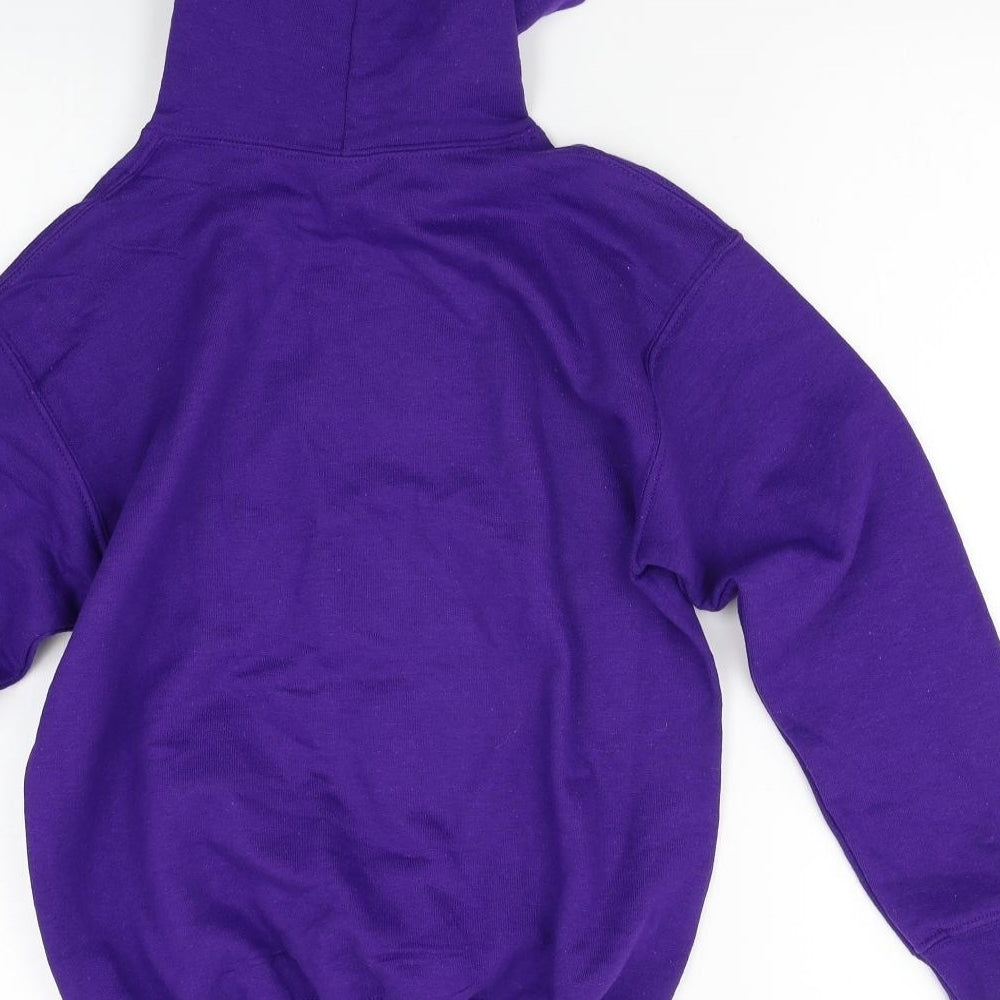 Gilden Girls Purple Houndstooth Pullover Hoodie Size M