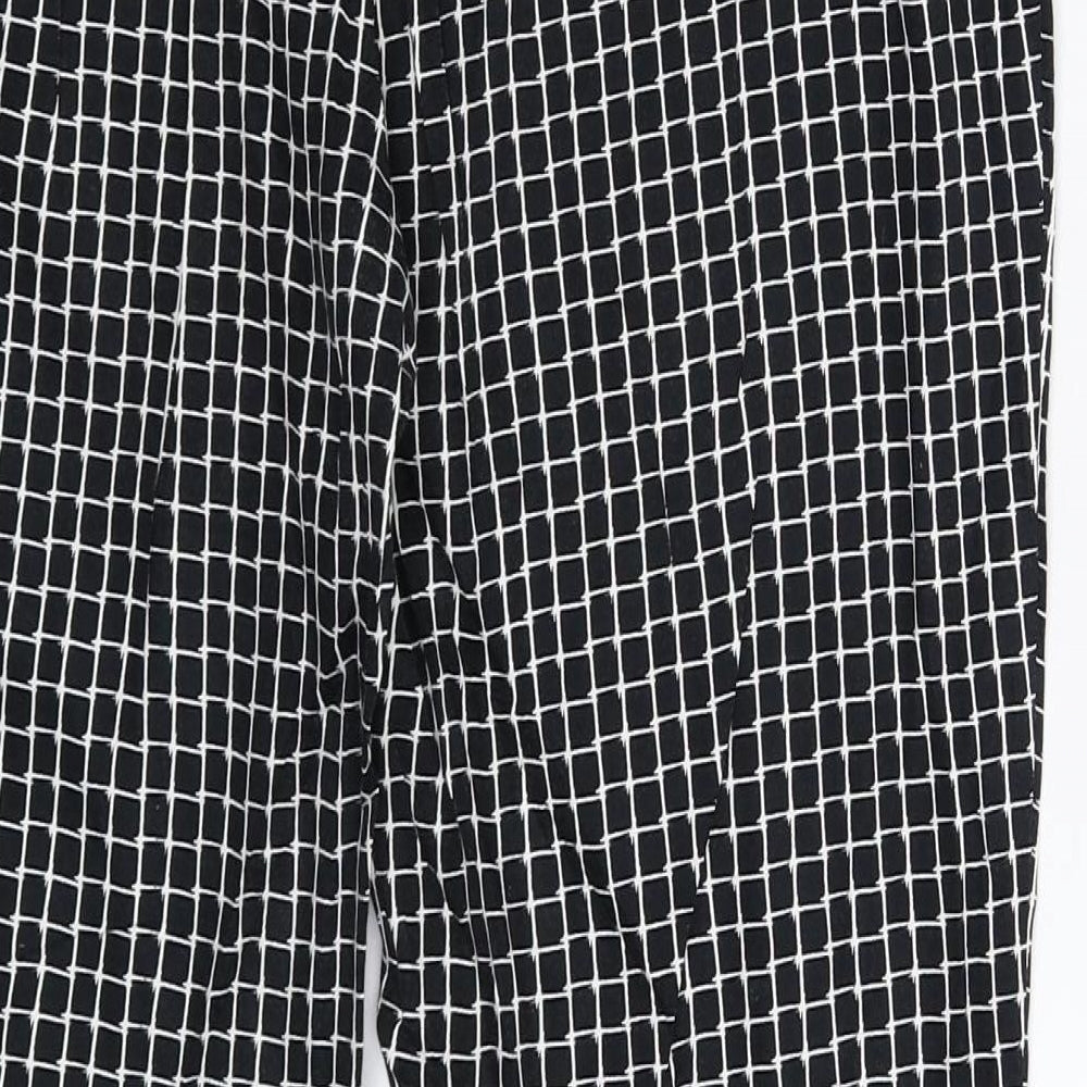 Atmosphere Womens Black Check Trousers Size 12 L27 in