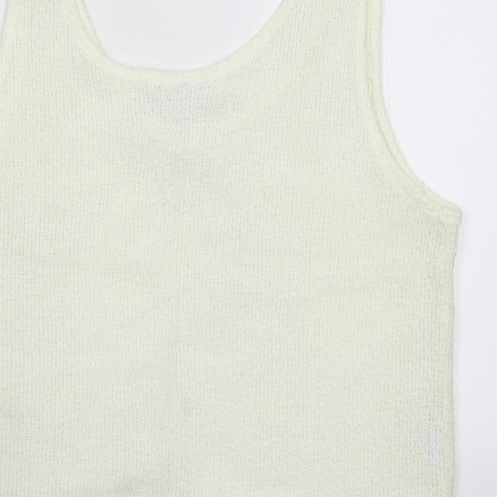 Pacific Womens White Knit Basic Tank Size M