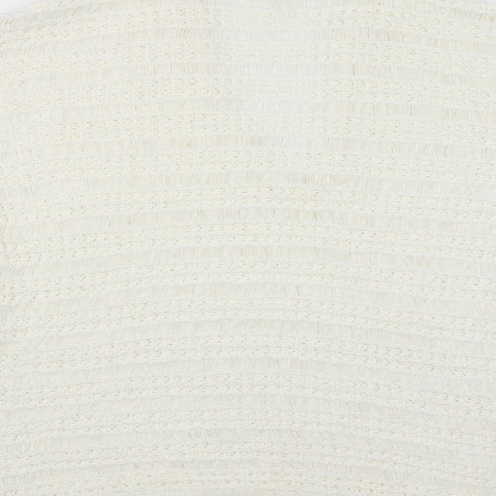 sprit Womens White Cardigan Jumper Size M