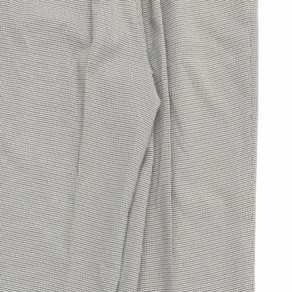 Marks and Spencer Womens Brown Argyle/Diamond Trousers Size 14 L27 in