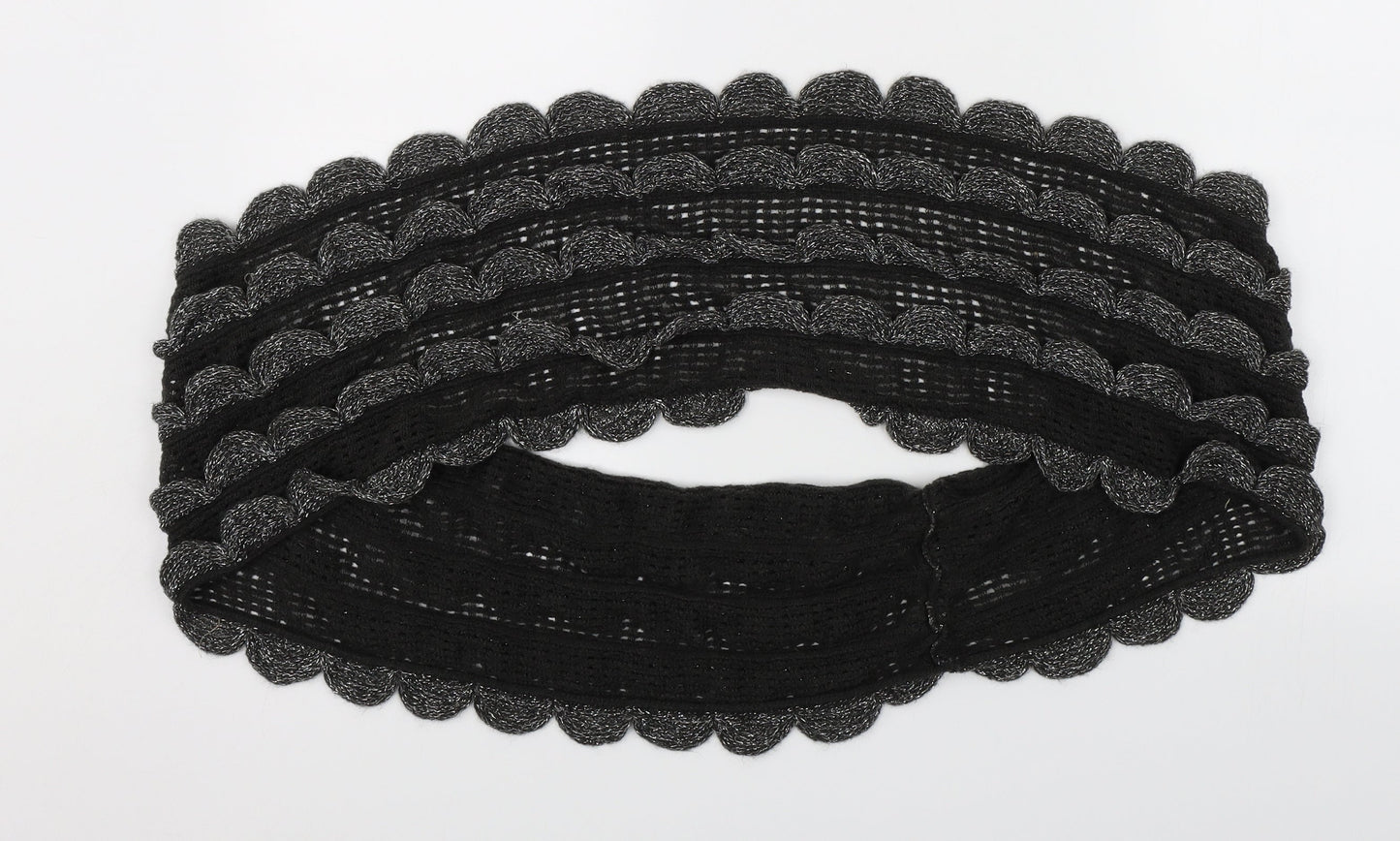 Preworn Womens Black Knit Scarf