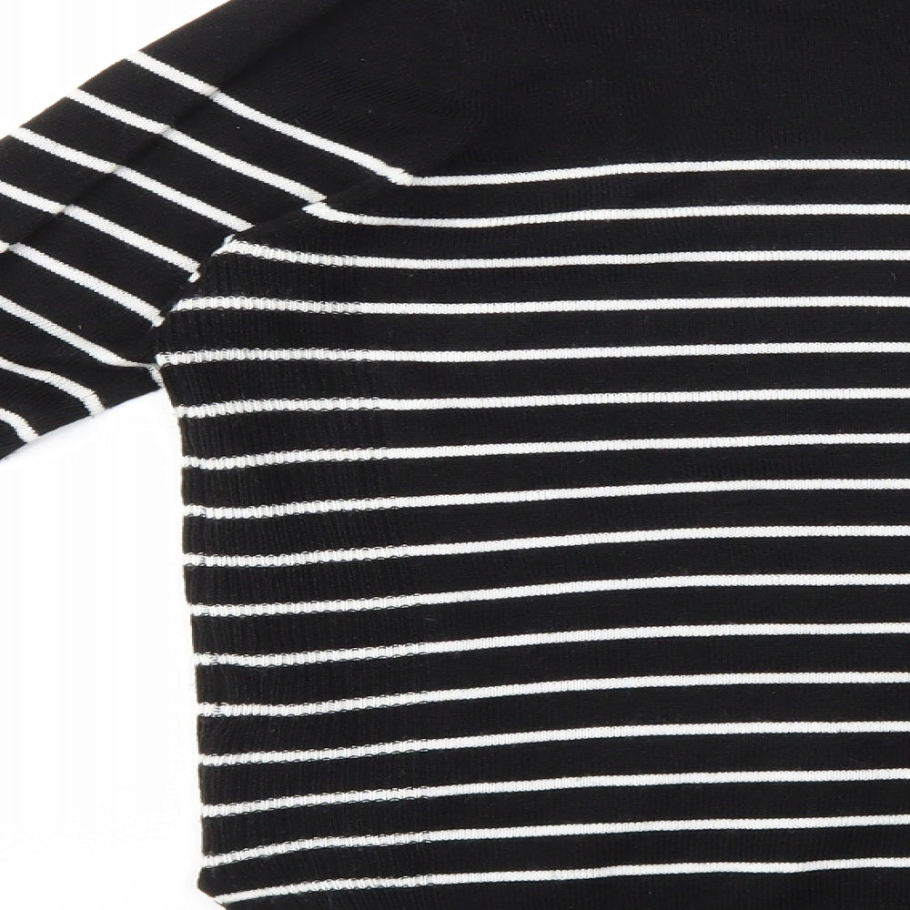 Primark Womens Black Striped Pullover Jumper Size M