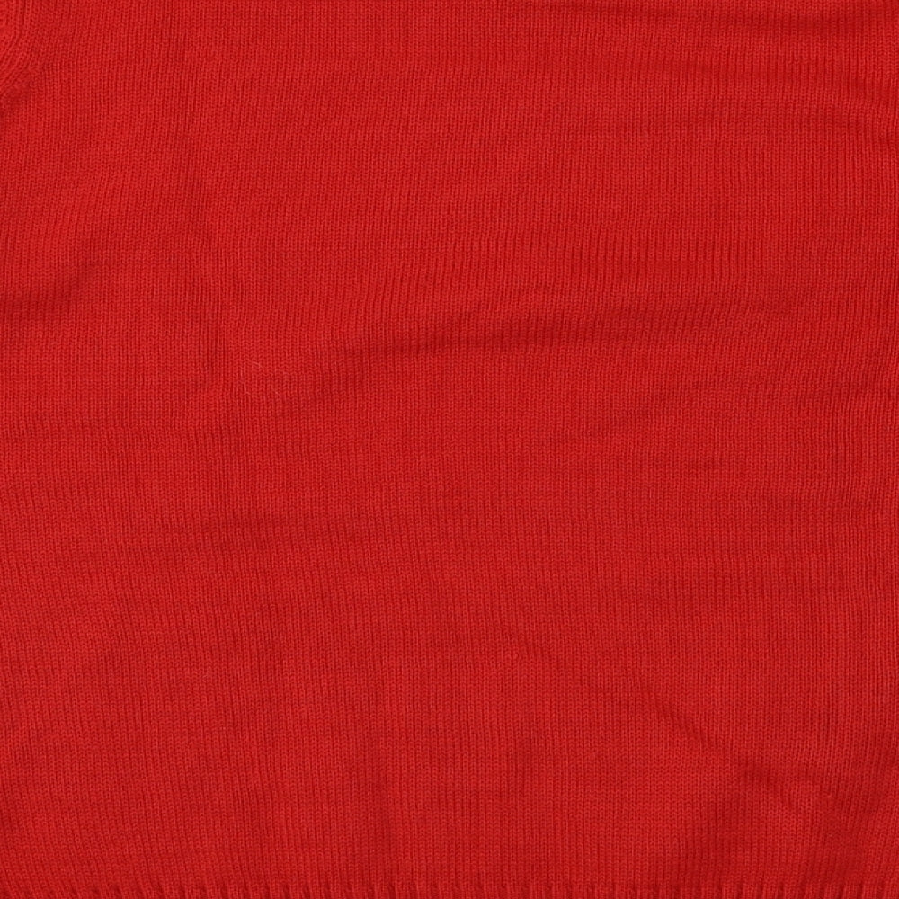 Avenue Mens Red Knit Pullover Jumper Size M - Christams