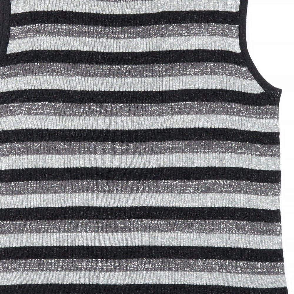 Preworn Womens Grey Striped Vest Jumper Size S