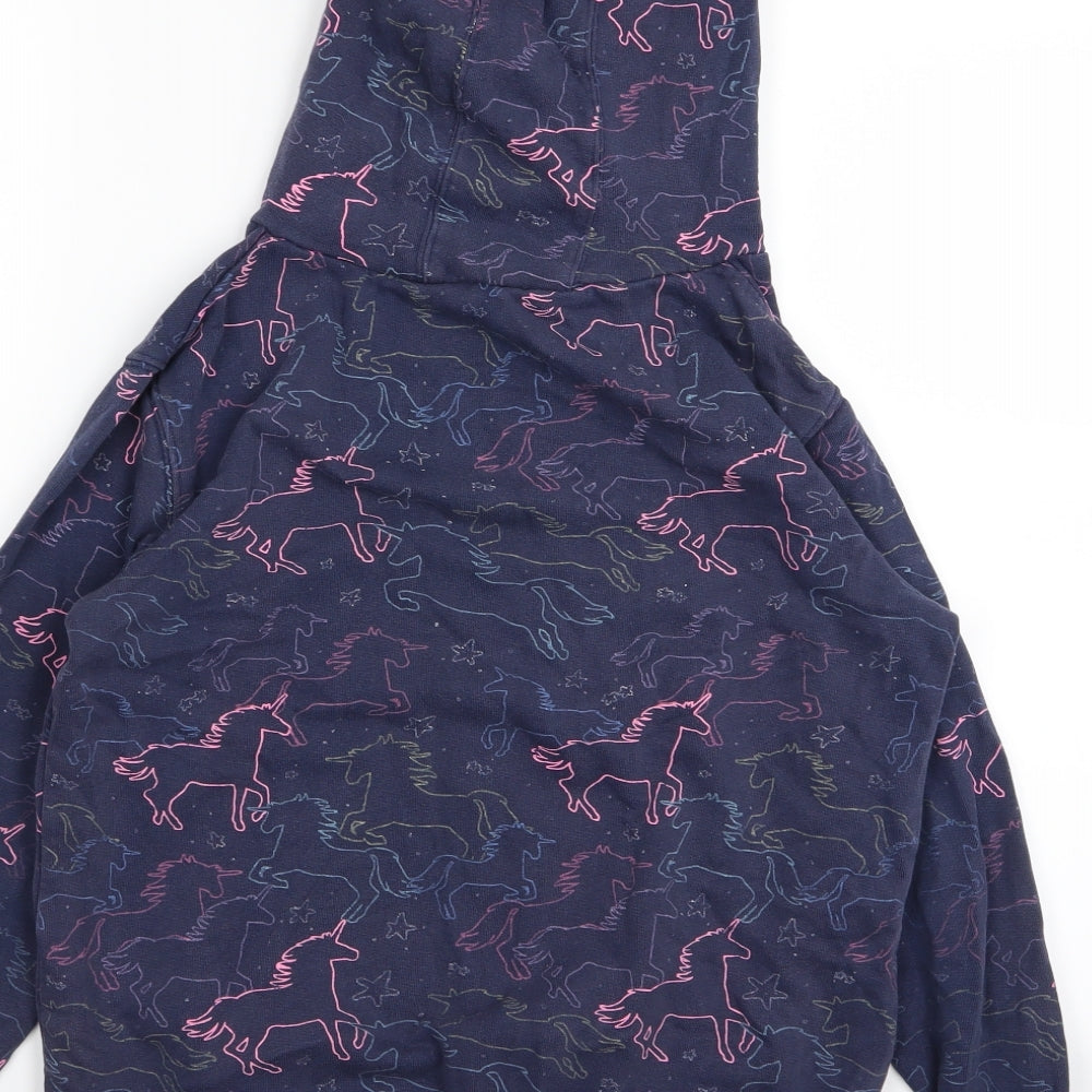 NEXT Girls Blue Animal Print Pullover Jumper Size 12 Years