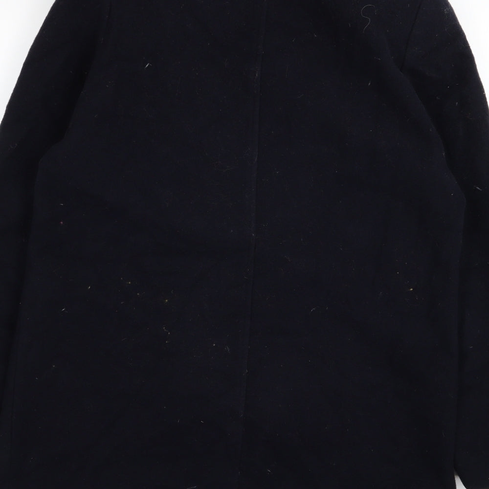 EWM Womens Blue Overcoat Coat Size 10