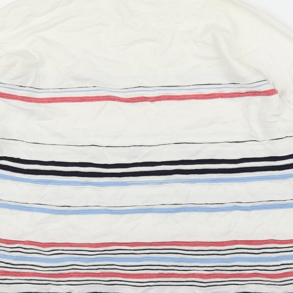 TU Womens White Striped Pullover Jumper Size 12