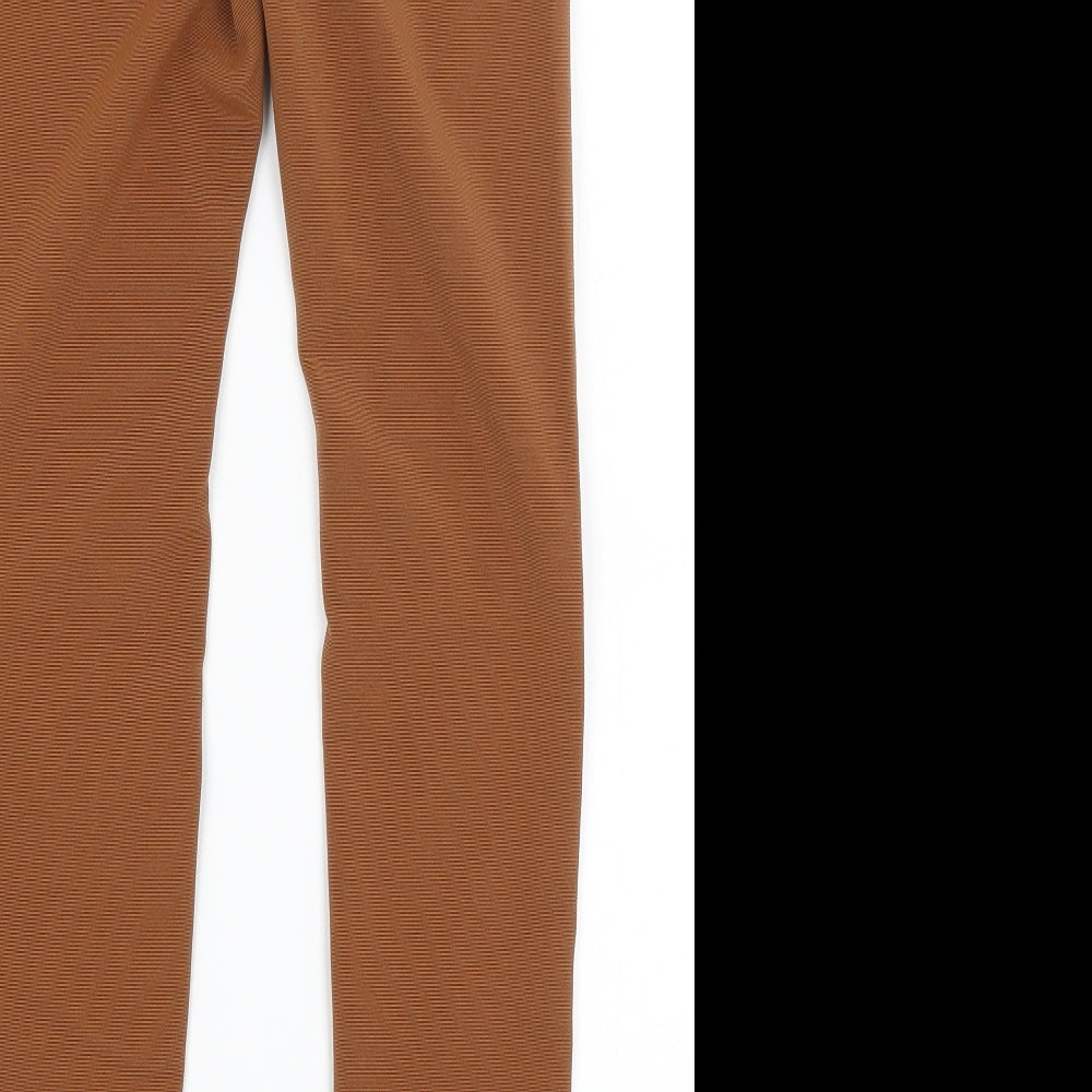 H&M Womens Brown Trousers Size 8 L29.5 in