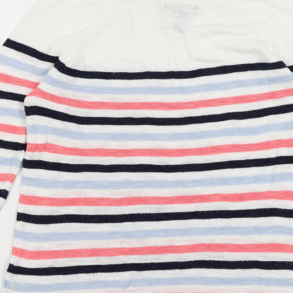 Gap Womens White Striped Pullover Jumper Size XS