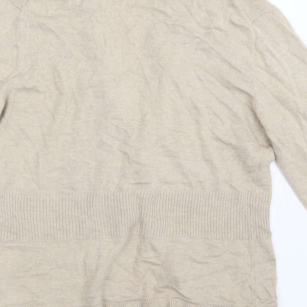 Tara Womens Beige Cardigan Jumper Size M