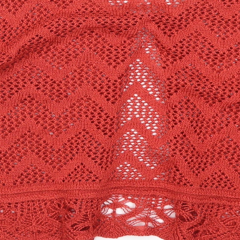 Preworn Womens Red Cardigan Jumper Size S