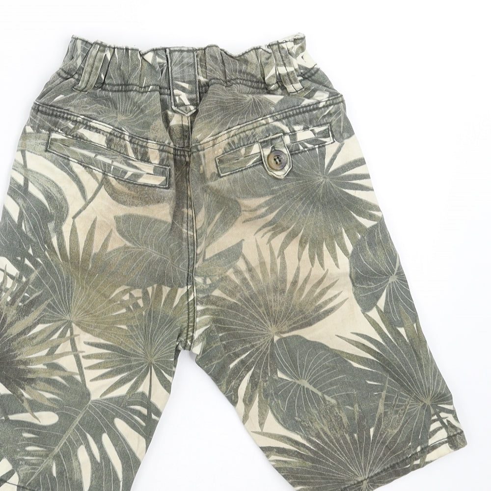 Sainsburys Boys Green Floral Denim Bermuda Shorts Size 5 Years