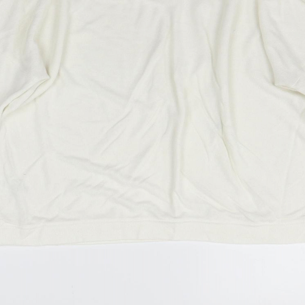 Boux Womens White Pullover Jumper Size 14