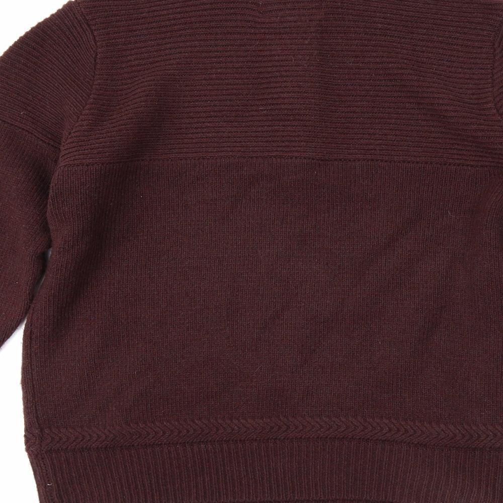 Fabric 8 Mens Brown Henley Jumper Size M