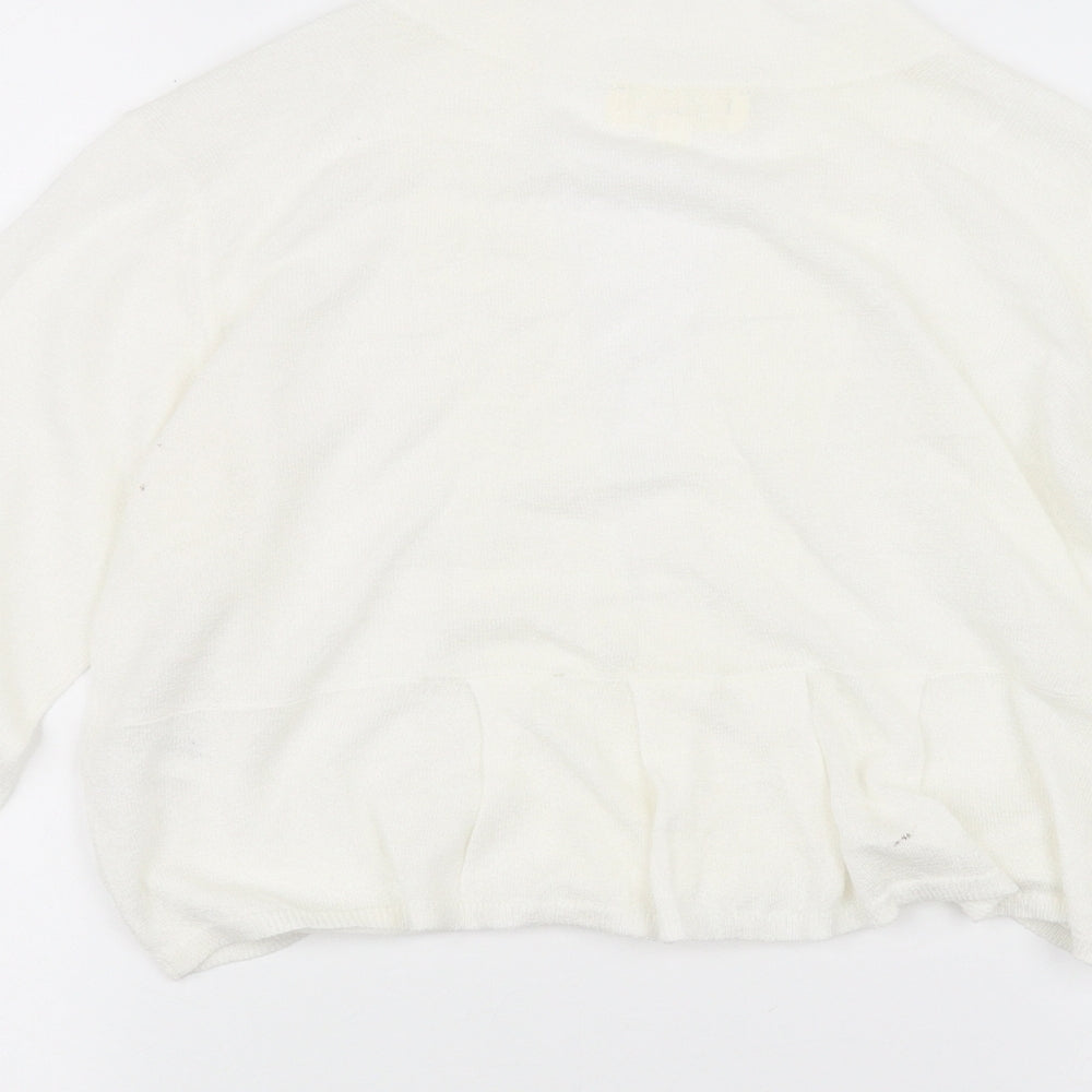 Linea Womens White Cardigan Jumper Size M