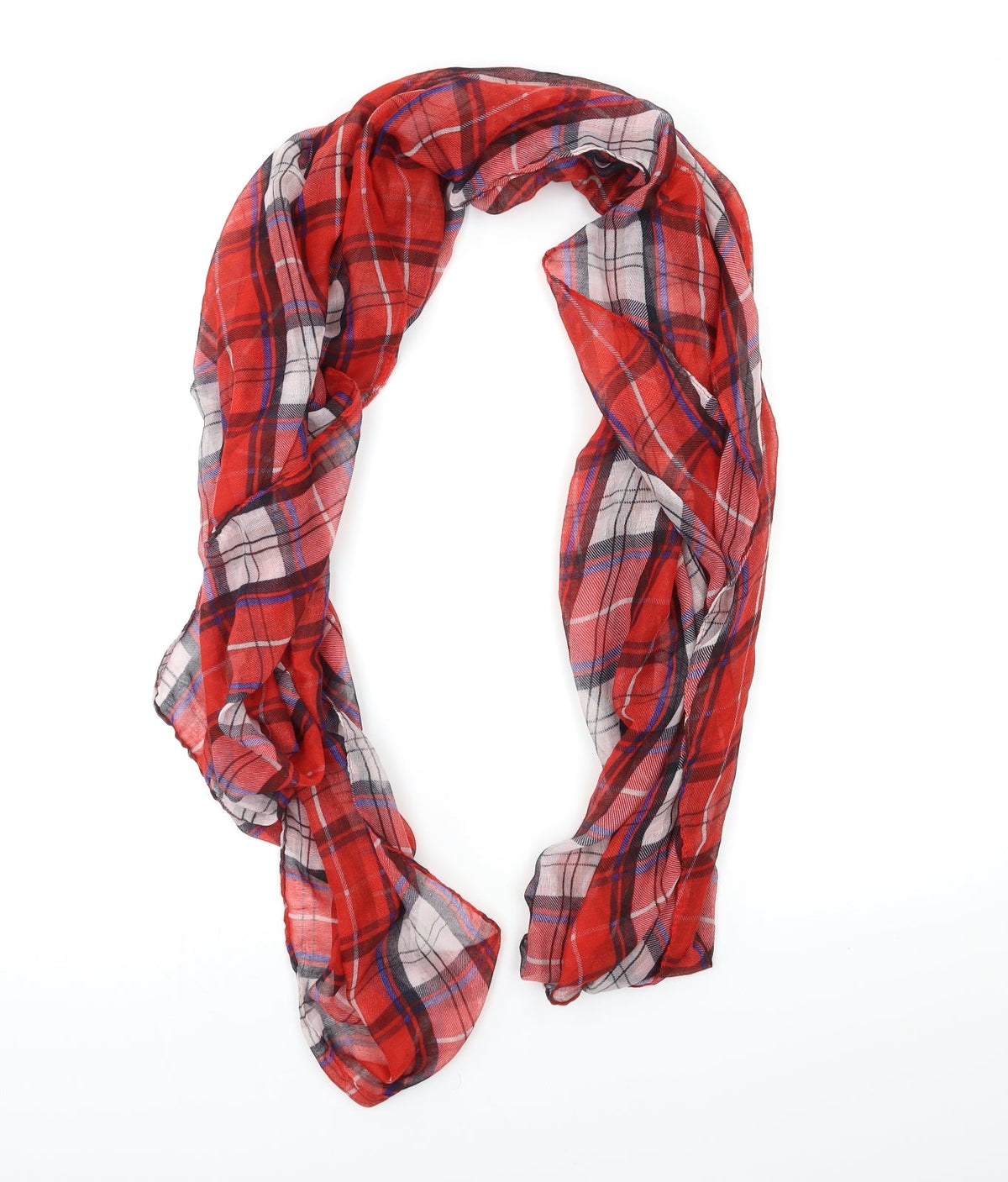 Preworn Unisex Red Check Shawl/Wrap