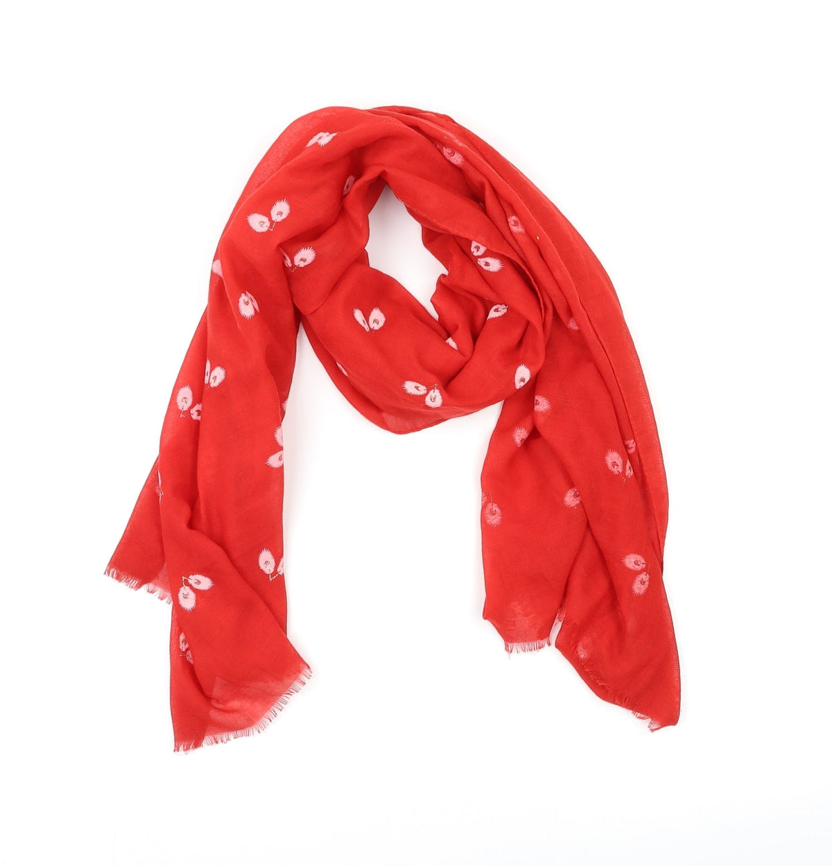 Preworn Womens Red Floral Shawl/Wrap