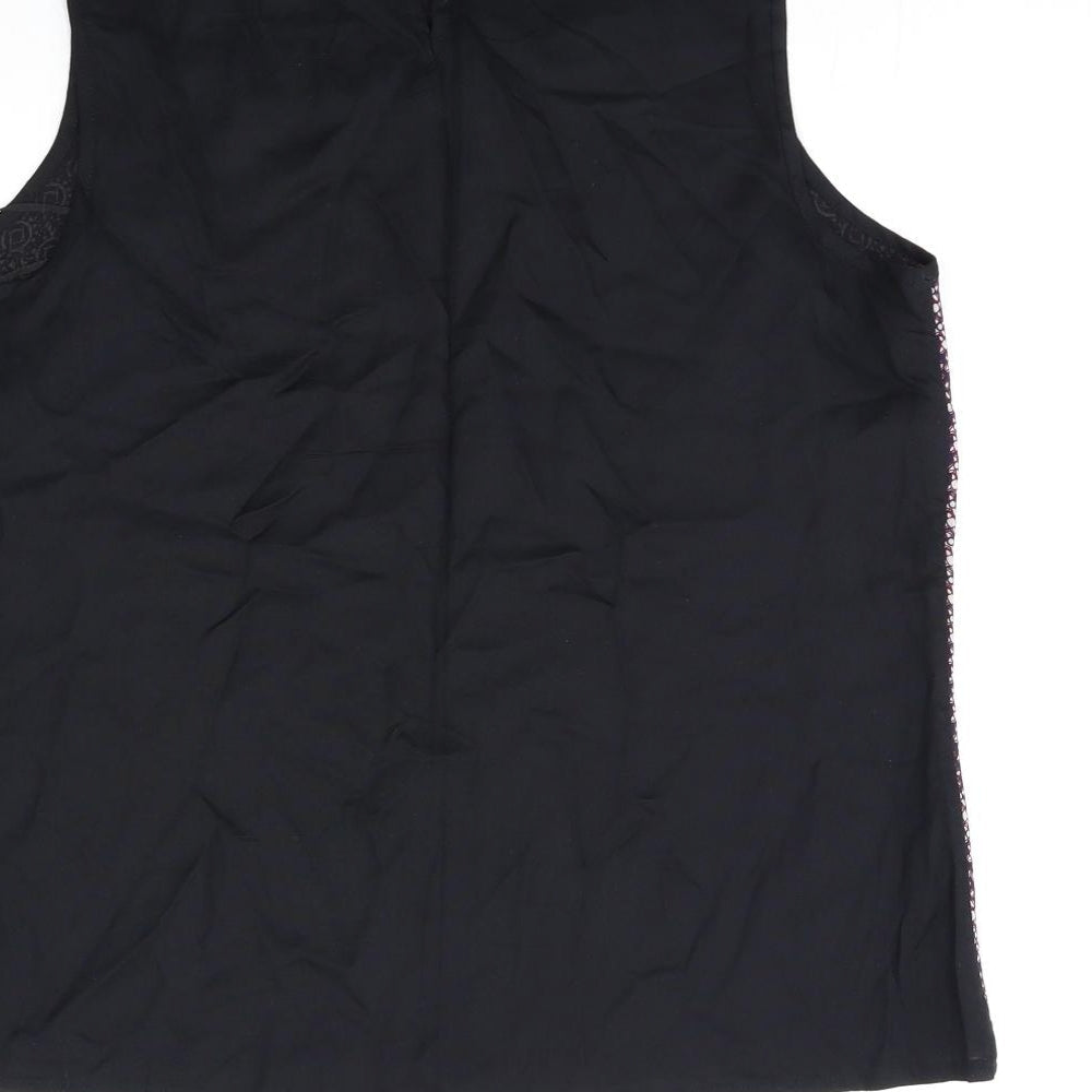 Matalan Womens Black Geometric Basic Tank Size 12