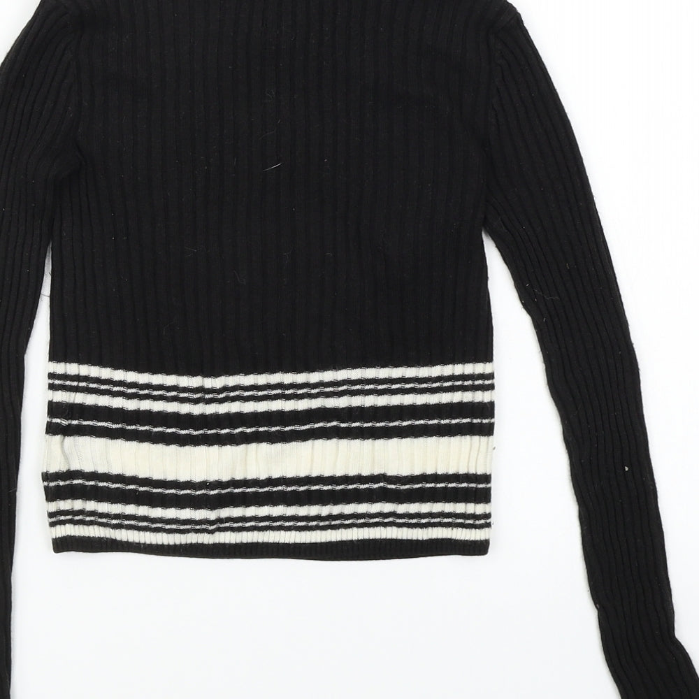 H&M Girls Black Pullover Jumper Size 9-10 Years