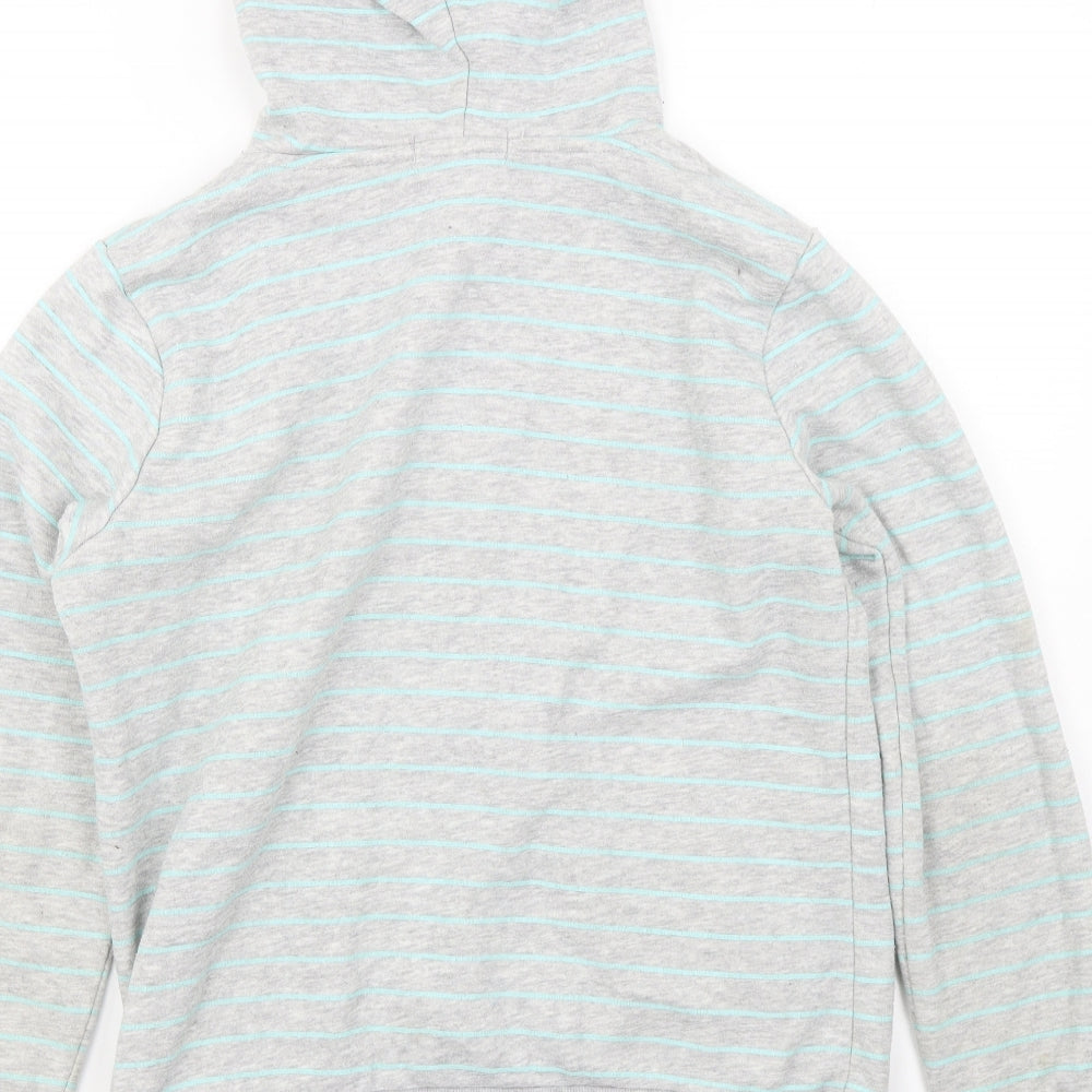 Primark Womens Grey Striped Full Zip Hoodie Size S