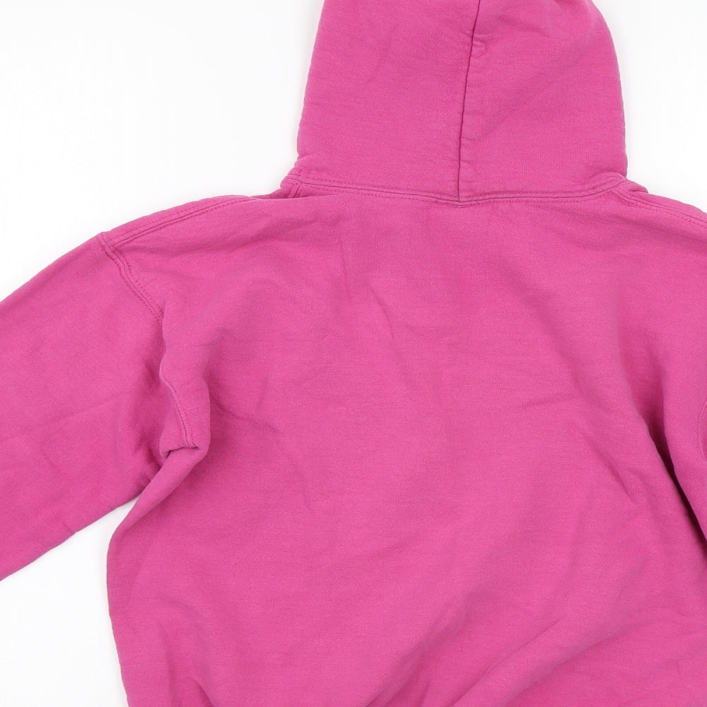 Gildan Girls Pink Pullover Hoodie Size M - Dublin