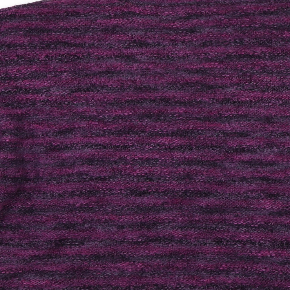 Bonmarché Womens Purple Striped Pullover Jumper Size XL